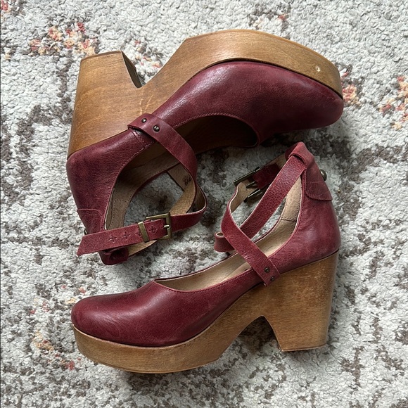 Free People Burgundy Platform Mary Jane Clogs - EU 39 - Picture 7 of 11